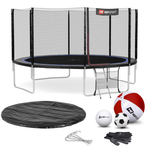Купити Батут  Hop-Sport 14FT 427 см black/blue із зовнішньою сіткою у Києві - фото №1